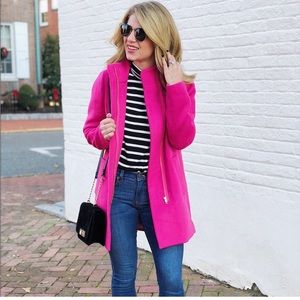 J. Crew Hot Pink City Coat